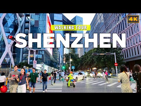 Видео: Шэньчжэнь, КИТАЙ - Расслабляющая вечерняя прогулка по району Наньшань 4K Пеший тур