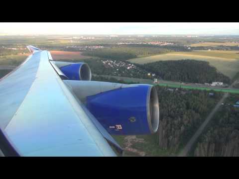 Видео: Взлет из Внуково. Boeing 747-400 Transaero take-off from Vnukovo.