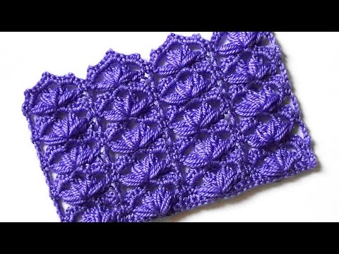 Видео: Ажурный узор Веерочки из пышных столбиков