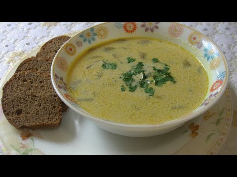 Видео: Грибной суп с плавленым сыром.