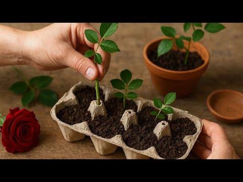 Видео: Размножение роз с помощью лотков из-под яиц! Вы уже пробовали?