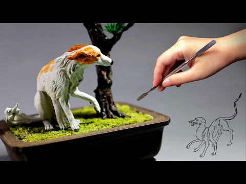 Видео: Создание легендарной скульптуры шестиногой собаки🐕 из полимерной глины🐾