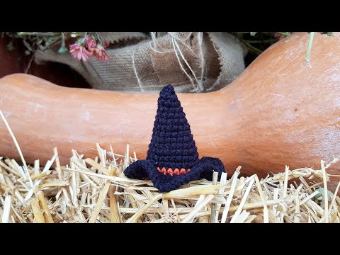 Видео: Колпак для ведьмы крючком. МК шляпа ведьмочки на Хэллоуин