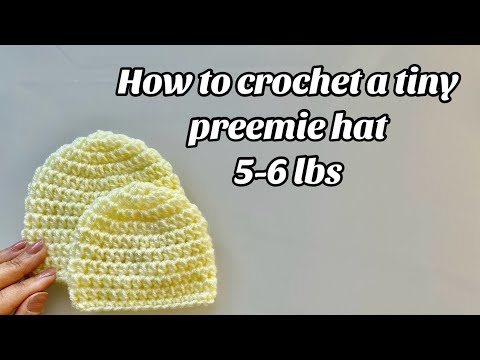 Видео: Узор для вязания крючком — шапочка для недоношенного ребёнка весом 2,5-3,7 кг — простое пошаговое...