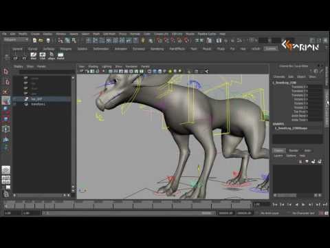 Видео: Создание цикла походки животного в программе MAYA