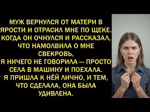 Видео: Муж вернулся от матери в ярости — и ударил меня по лицу. Но потом узнал правду…