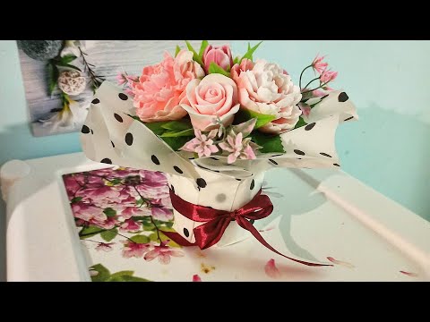 Видео: Собираю мыльный букет на заказ. Мыло ручной работы. Пионы из мыла. Розы из мыла