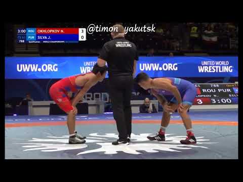 Видео: ЧМ 2022, 61кг, квалификация, Охлопков Николай (Румыния) - Силва Джозеф (Пуэрто-Рико)