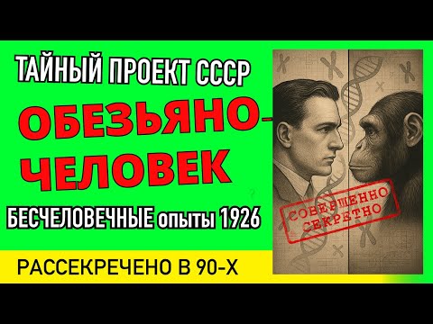 Видео: Секретный эксперимент СССР: Учёный пытался скрестить человека с обезьяной | Илья Иванов 1926