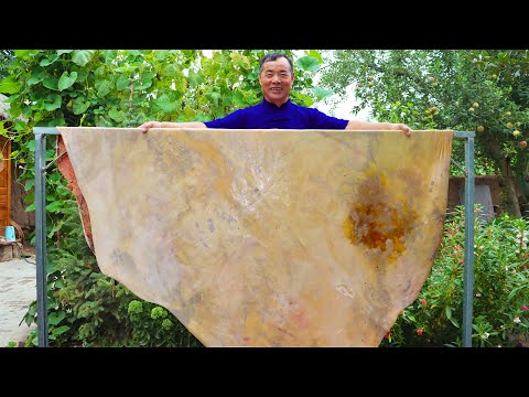 Видео: Купил огромную воловью кожу и сделал "Пылающую воловью кожу"  | Дядя Сельский Гурман