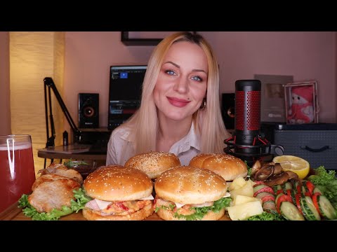 Видео: MUKBANG | Слайдер-сэндвичи с говядиной, свининой, закуски | sandwiches with beef, pork не ASMR