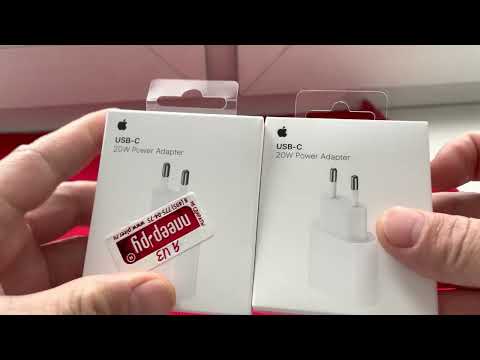 Видео: Подделка fake Apple Отзывы интернет-магазин Pleer.ru Негатив Зарядное  Apple quick charge usb-c 20w