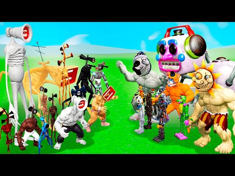 Видео: ВСЕ АНИМАТРОНИКИ ФНАФ 9 ПРОТИВ ВСЕХ СИРЕНОГОЛОВЫХ В ГАРРИС МОД FNAF СОЛНЦЕ ЛУНА ДИДЖЕЙ В Garry`s Mod
