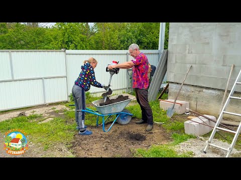 Видео: Жизнь на хуторе. Делаем столбчатый фундамент под веранду.