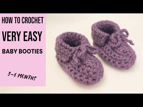 Видео: Быстро и легко вяжем детские пинетки крючком | 30-минутный урок для начинающих