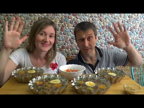 Видео: МУКБАНГ ЗАЛИВНОЕ ИЗ ЯЗЫКА | MUKBANG HOMEMADE BEEF ASPIC #aspic #mukbang #мукбанг #asmrrussia