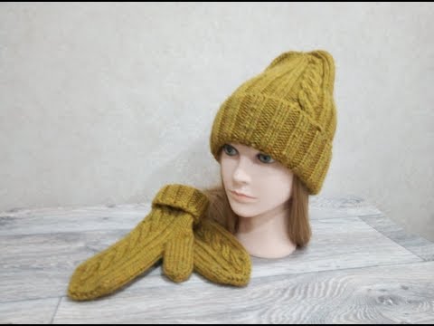 Видео: Женская шапка спицами.