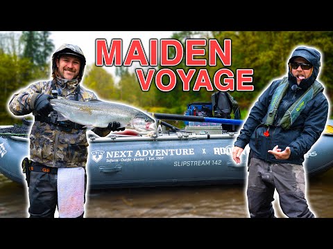 Видео: ПЕРВЫЙ поплавок на НОВОМ плоту — рыбалка на лосося и стальноголового лосося поздней весной.