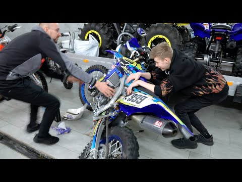 Видео: НЕ удержал папин мотик - папина РЕАКЦИЯ. Меняем масло на KTM и на YAMAHA!!!