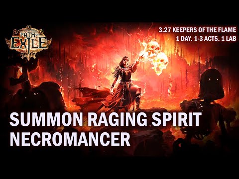 Видео: SRS Necromancer. Day 1. Path of exile Keepers of the  flame 3.27 Левелинг 1-3 акты, первая лаба.