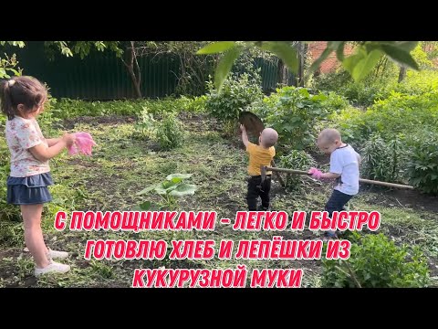 Видео: С помощниками - легко и быстро | Готовлю хлеб и лепёшки из кукурузной муки