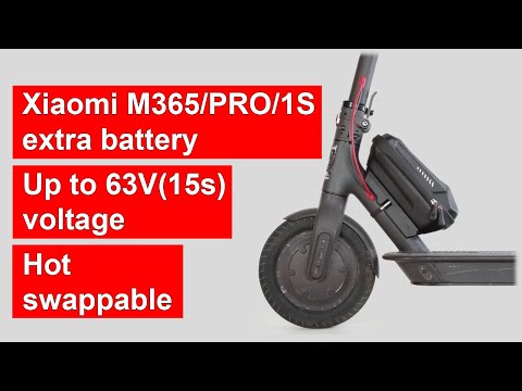 Видео: Дополнительная батарея для Xiaomi M365/PRO/PRO2/1S/3 с любым напряжением и горячим подключением