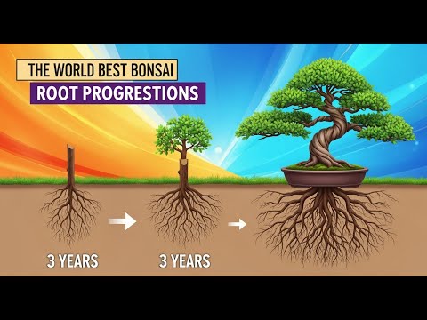 Видео: От ветви к бонсай: 3-летнее путешествие корней в режиме покадровой съемки 🌳