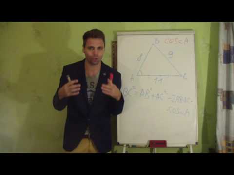 Видео: теорема косинусов. Медіана. Задача з екзамену