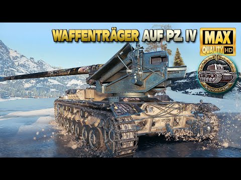 Видео: Waffenträger auf Pz. IV: Агрессивная игра на ветке тяжелых танков - World of Tanks