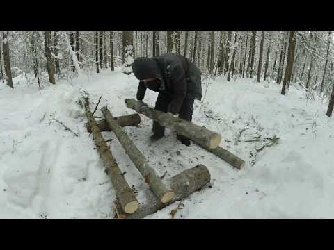 Видео: Как переночевать зимой в лесу. КОСТЕР НОДЬЯ при -24 С