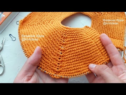 Видео: Красивая линия реглана! Идеально для платочной вязки!