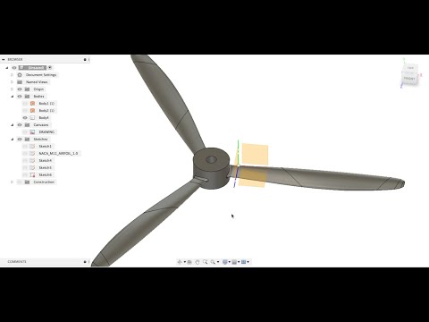 Видео: Моделирование пропеллера во Fusion 360. How to model a propeller in Fusion 360.