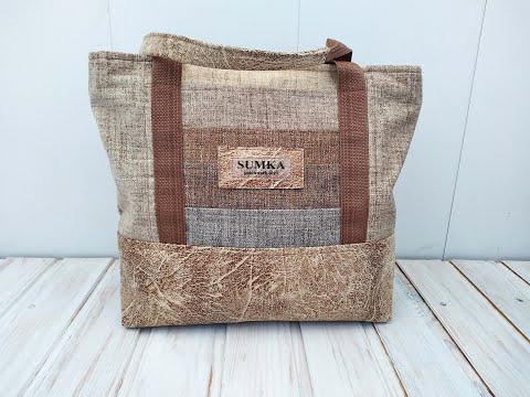 Видео: Идея сумки  "тоут" из образцов мебельного материала.