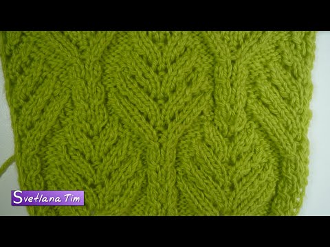 Видео: Необыкновенный УЗОР "Ажурные деревья с Косами". Вязание спицами № 187