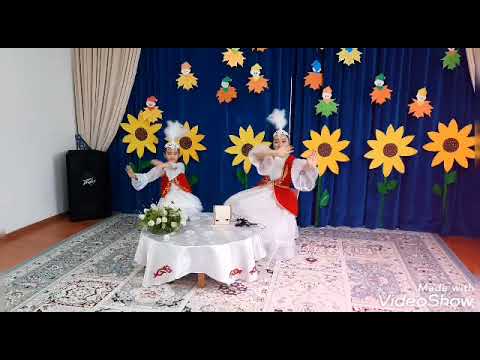 Видео: қазақ биі "Қос алқа". Кебева Динара шәкіртімен