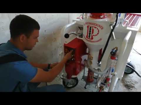 Видео: Запуск штукатурной станции PowerMix.