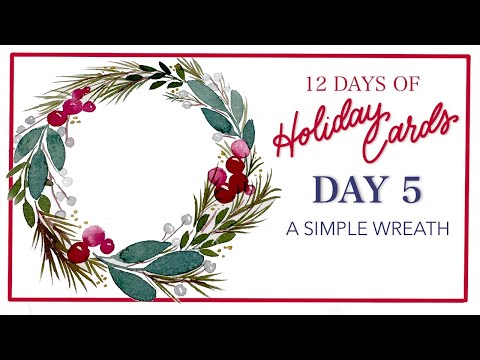 Видео: Нарисуйте простой праздничный венок! День 5 из 12 праздничных открыток!