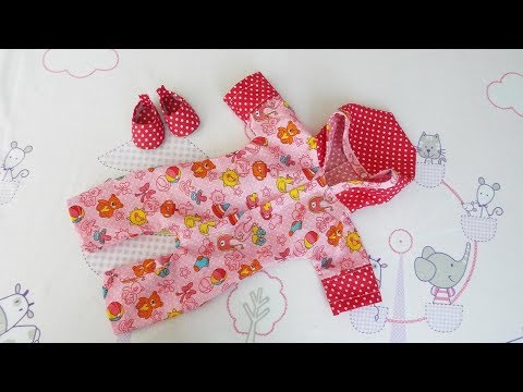 Видео: Как сшить слитник комбинезон с капюшоном для куклы Беби Бон. Doll clothes