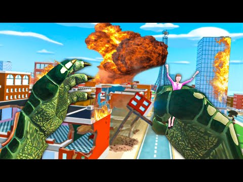 Видео: Я СТАЛ ГОДЗИЛЛОЙ В VR И РАЗРУШИЛ ВЕСЬ ГОРОД - Monster Titan's Playground VR