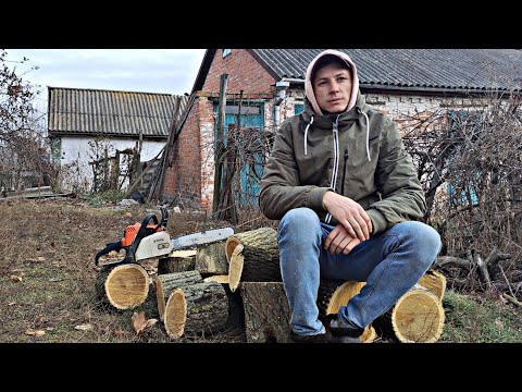Видео: ДОМ В ДЕРЕВНЕ | БЕНЗОПИЛА STIHL 180 | КАК Я ПИЛЮ ДРОВА