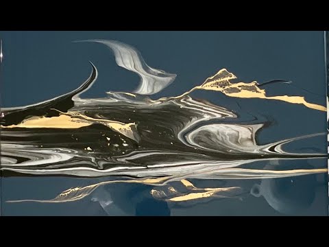 Видео: Завораживающая золотая и чёрная воронка для заливки — Fluid Art
