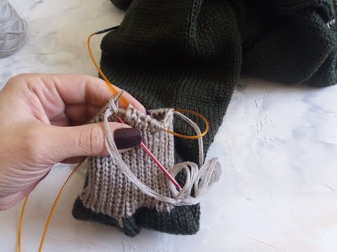 Видео: закрытие  резинки 1х1  иглой/ имитация фабричного края