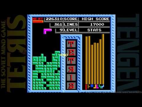 Видео: Tetяis (NES) unlicensed video game port | 481-line (11 levels) session for 1 Player 🧩🎮