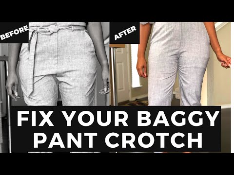 Видео: Как переделать брюки: как исправить мешковатость в области паха