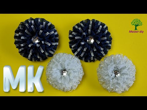 Видео: Очень простые нарядные школьные бантики из органзы\Master diy канзаши