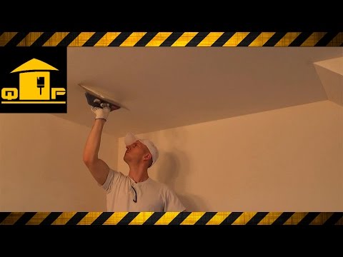 Видео: Шпаклевка потолка высокого качества   мастер класс