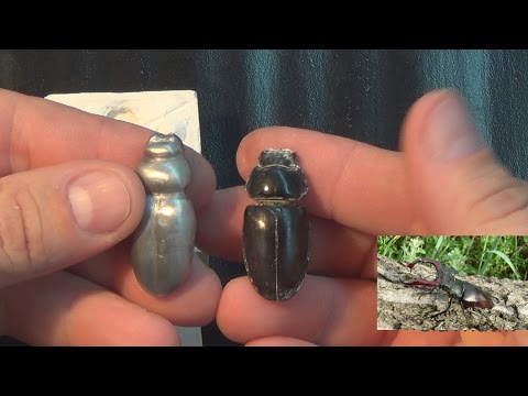 Видео: Копия жука из олова.Изготовление формы.