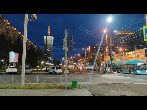 Видео: Архангельск 👍Выходные Осенний🍁вечер🌙 Прогулка по городу👌 10Ч #осень #стрим #арктика #север #выходные