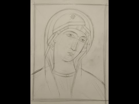 Видео: Рисунок лика Богородицы.