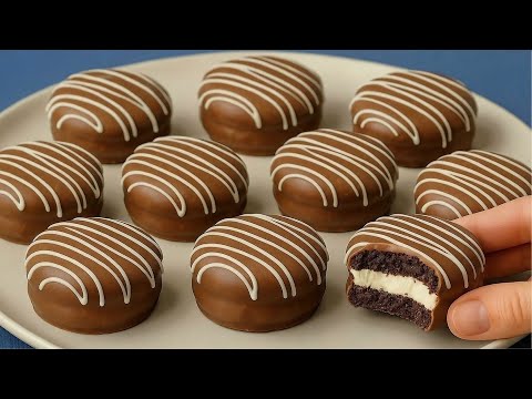 Видео: Новый быстрый домашний десерт с шоколадом и восхитительной начинкой! Без желатина!